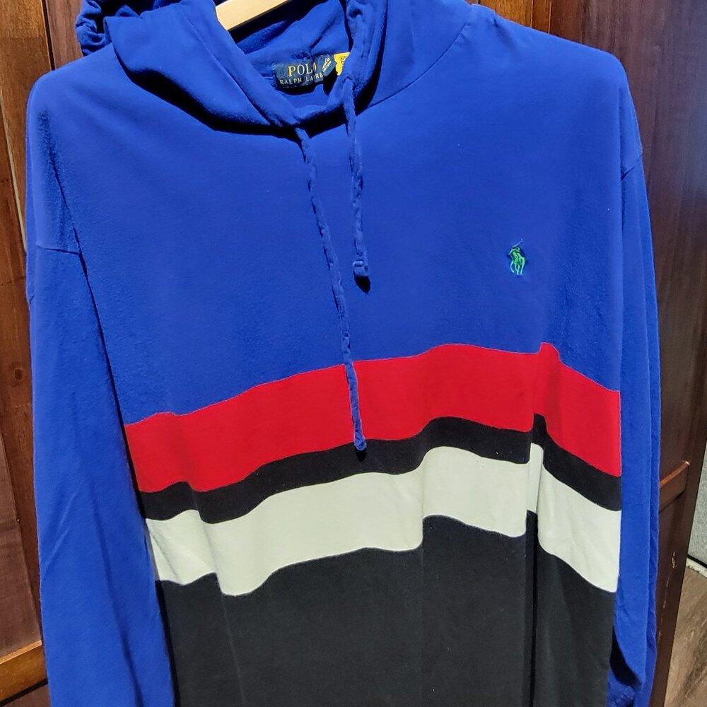 Polo Ralph Lauren 2XB Blue/Black Multi Jersey Hooded T-Shirt